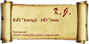 Kákonyi János névjegykártya