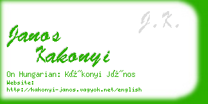 janos kakonyi business card